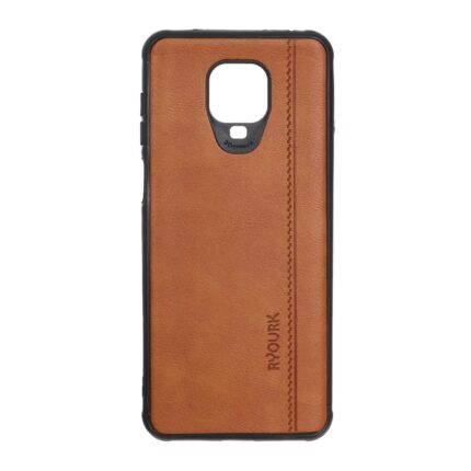 قاب طرح چرم RYOURK مدل Xiaomi Redmi Note 9S / Redmi Note 9 Pro / Redmi Note 9 Pro Max - عسلی