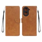 کیف چرمی موبایل مگنتی محافظ لنزدار Xiaomi Redmi A5 / Poco C71 - عسلی