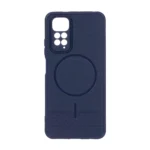 قاب شطرنجی طرح مگ سیف محافظ لنزدار Xiaomi Redmi Note 11 4G / Redmi Note 11S - سرمه ای