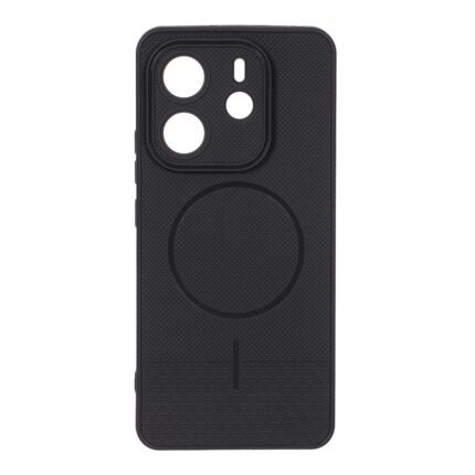 قاب شطرنجی طرح مگ سیف محافظ لنزدار Xiaomi Redmi Note 14 4G - مشکی