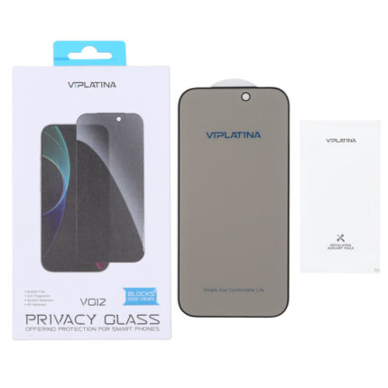 محافظ صفحه نمایش شیشه ای اورجینال Privacy Glass VIPLATINA VG12 مدل Apple iPhone 17 Pro (پک دار)