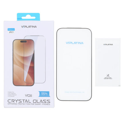 محافظ صفحه نمایش شیشه ای اورجینال Crystal Glass VIPLATINA VG11 مدل Apple iPhone 17 Pro / iPhone 18 Pro (پک دار)