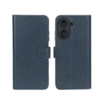 کیف چرمی موبایل مگنتی محافظ لنزدار KRF مدل Xiaomi Redmi A5 / Poco C71 - سرمه ای