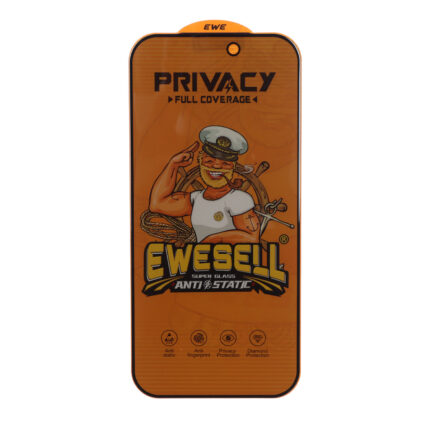 محافظ صفحه نمایش شیشه ای Full Cover Ewesell Anti Static Privacy مدل Apple iPhone 17 Pro