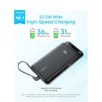 پاوربانک فست شارژ Anker 20000mAh مدل A110EP11 22.5W - مشکی (گارانتی شش ماهه ایویز) - تصویر 2