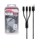 کابل شارژ فست 1.2 متری سه کاره TSCO مدل TCT 111 60W - مشکی