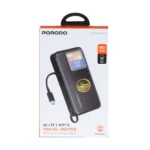 مودم همراه و پاوربانک PD و فست شارژ PORODO 4G/LTE 10000mAh 20W مدل PDPBFCH087BK - مشکی (گارانتی یکساله شرکتی) - تصویر 4