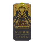 محافظ صفحه نمایش شیشه ای Full Cover Privacy King Bull - ESD مدل Apple iPhone 16 Pro Max
