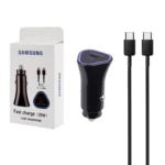 شارژر فندکی فست و PD تک پورت Samsung مدل YSC0502 25W به همراه کابل شارژ Type-C To Type-C - مشکی - RYL