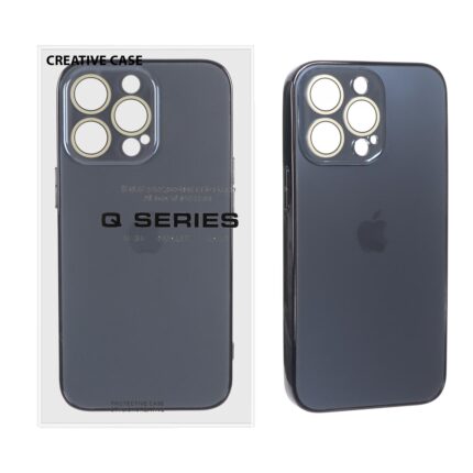 قاب PVD لوگودار محافظ لنز شیشه ای گلس دار Apple iPhone 14 Pro - مشکی (پک دار)