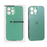 قاب PVD لوگودار محافظ لنز شیشه ای گلس دار Apple iPhone 13 Pro Max - سبز (پک دار)