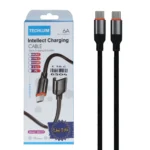 کابل شارژ فست Techlum Type-C To Type-C مدل MA017 - مشکی (گارانتی شش ماهه آروین)
