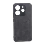 قاب طرح چرم جاکارتی محافظ لنزدار Xiaomi Redmi Note 14 4G - مشکی