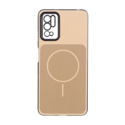 قاب مستطیلی طرح مگ سیف لنز شفاف Xiaomi Poco M3 Pro / Redmi Note 10 5G / Redmi Note 11 SE - عسلی