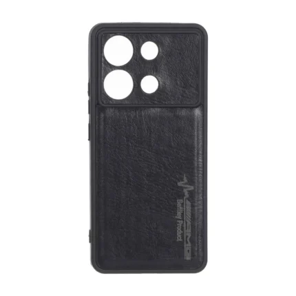 قاب طرح چرم AMG محافظ لنزدار Xiaomi Redmi Note 13 4G - مشکی