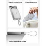 پاوربانک وایرلس و فست شارژ Glorimi 22.5W 10000mAh مدل LIGHTCORE MAG - سفید (گارانتی 18 ماهه شرکتی) - تصویر 10