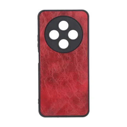 قاب طرح چرم Cartier محافظ لنزدار Xiaomi Redmi 14C / Redmi A3 Pro / Redmi A4 / Poco C75 - قرمز