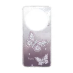 قاب اطلسی Butter Fly نگین دار Xiaomi Redmi 14C / Redmi A3 Pro / Redmi A4 / Poco C75 - بنفش کدر
