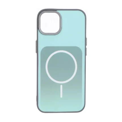 قاب مستطیلی Gray طرح مگ سیف لنز کربن Apple iPhone 13 / iPhone 14 - سبزآبی