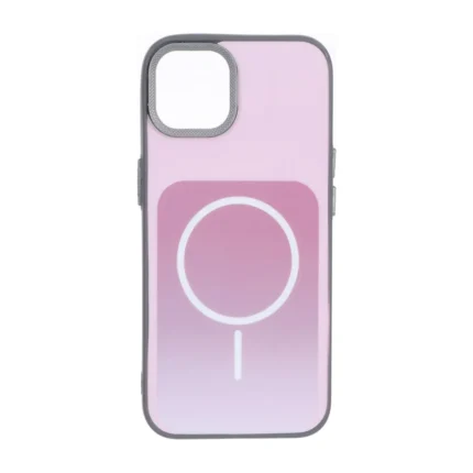 قاب مستطیلی Gray طرح مگ سیف لنز کربن Apple iPhone 13 / iPhone 14 - صورتی