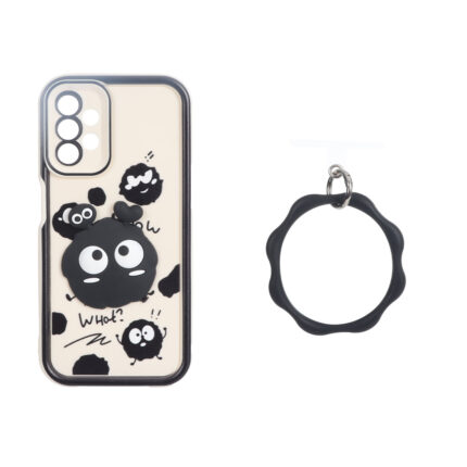 قاب Solid Case عروسک برجسته النگویی محافظ لنز رنگی Samsung Galaxy A13 4G - طرح 703