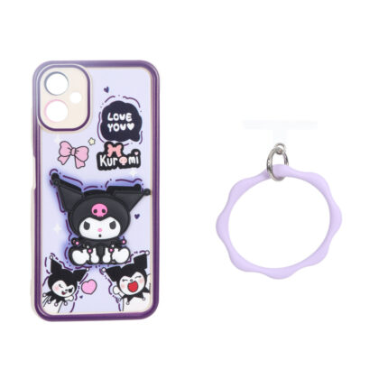قاب Solid Case عروسک برجسته النگویی محافظ لنز رنگی Samsung Galaxy A06 - طرح 709