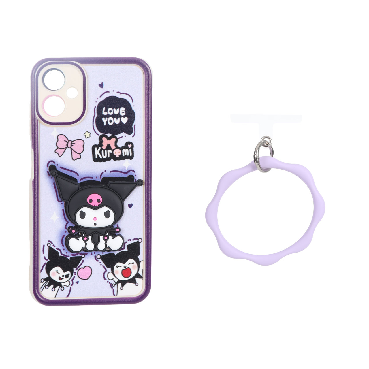 4664112 قاب Solid Case عروسک برجسته النگویی محافظ لنز رنگی Samsung Galaxy A06 - طرح 709 - تصویر 1