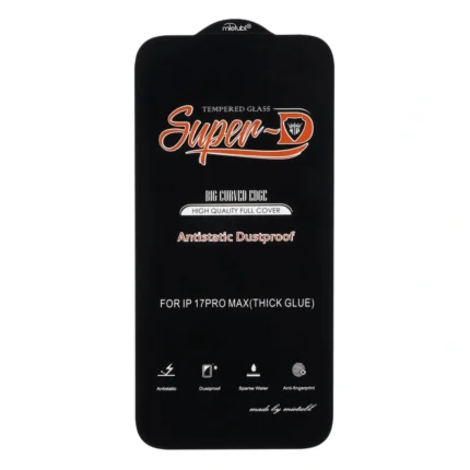 محافظ صفحه نمایش شیشه ای Full Cover Anti Static Super D Mietubl مدل Apple iPhone 17 Pro Max / iPhone 18 Pro Max