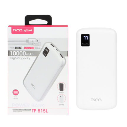 پاوربانک TSCO 10W 10000mAh مدل TP 815L - سفید (گارانتی 12 ماهه TSCO)