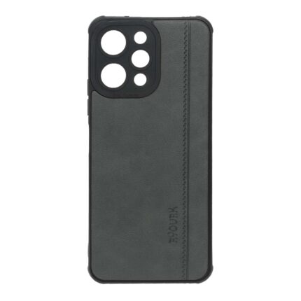 قاب طرح چرم RYOURK مدل Xiaomi Redmi 12 / Poco M6 Pro 5G - خاکستری